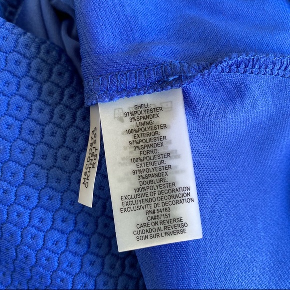 Calvin Klein Royal Blue Sheath Dress with Silver Zipper Accent Sz. 12 - Picture 4 of 12